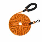 Orange Reflective Nylon Dog Leash with Padded Handle
