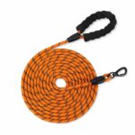Orange Reflective Nylon Dog Leash with Padded Handle - Image 2