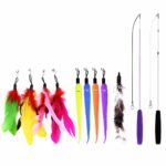Multi-Attachment Feather & Plush Cat Teaser Wand Set - Image 3