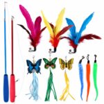 Multi-Attachment Feather & Plush Cat Teaser Wand Set - Image 4