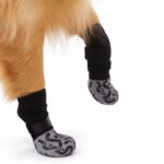 Leopard Print Non-Slip Dog Socks with Reflective Strap - Image 2