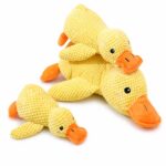 Yellow Plush Duck Dog Toy for Chewing and Play - Image 3