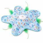 Star-Shaped Feather Cat Toy Mat with Interactive Center