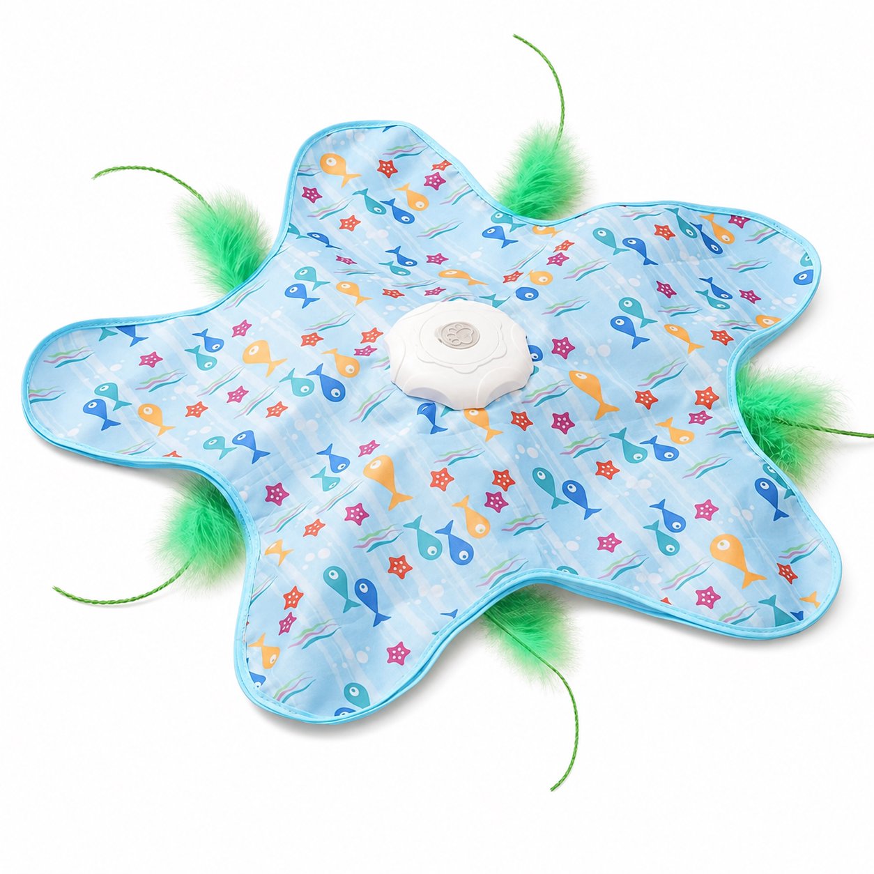 Cotton Rope Dog Chew Toy Assortment Star-Shaped Feather Cat Toy Mat with Interactive Center - Image 1