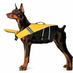 Blue and Black Dog Life Jacket with Adjustable Straps and Handle - Image 3