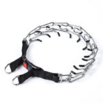 Metal Chain Dog Collar with Black-Tipped Links and Adjustable Webbing - Image 5