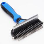 Metal-Toothed Ergonomic Dog Grooming Comb Brush