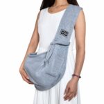 Beige Solid Color Polyester Pet Messenger Bag - Image 3