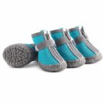 Zippered Dog Shoes with Breathable Mesh & Rubber Soles