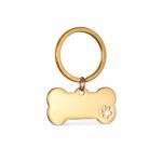 Stainless Steel Bone-Shaped Dog ID Tag with Paw Print - Image 3