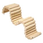 Natural Wood Hamster Play Set with Fences, House & Bridges - Image 2