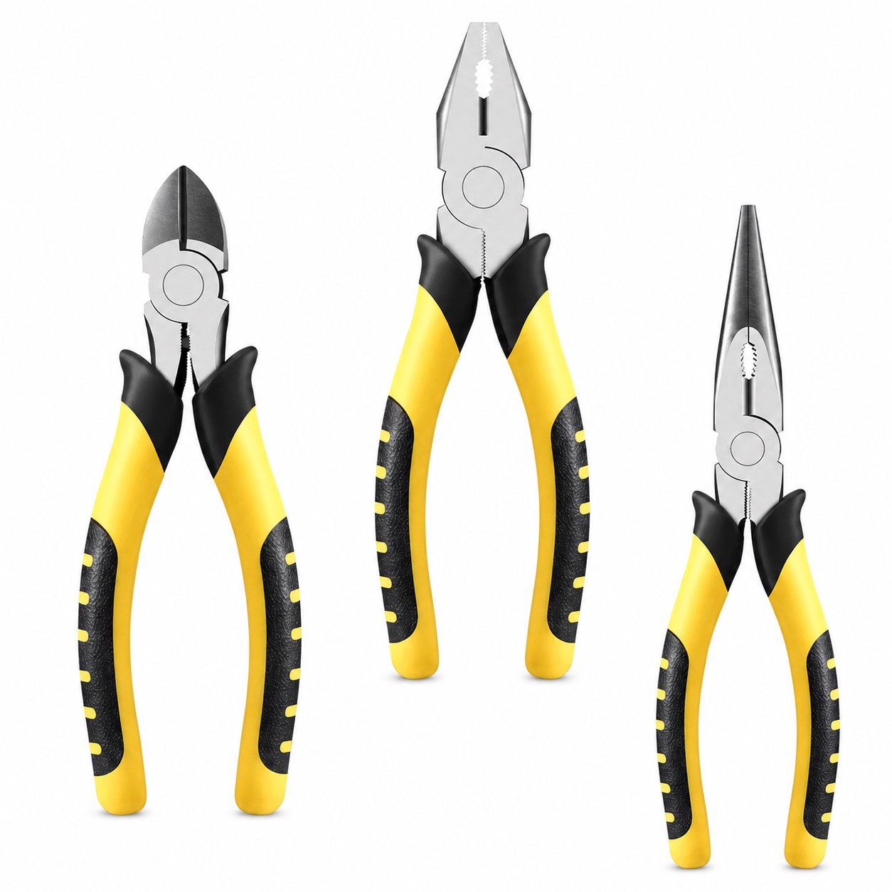 Industrial Grade Vise 8 - Inch Wire Pliers 6 - Inch Pointed Nose Pliers Labor - Saving Diagonal Pliers Household Electrical Pliers Manufacturer Industrial Grade Combination Pliers with Rubber Grips - Image 1