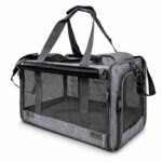 Heather Gray Mesh-Panel Portable Pet Carrier