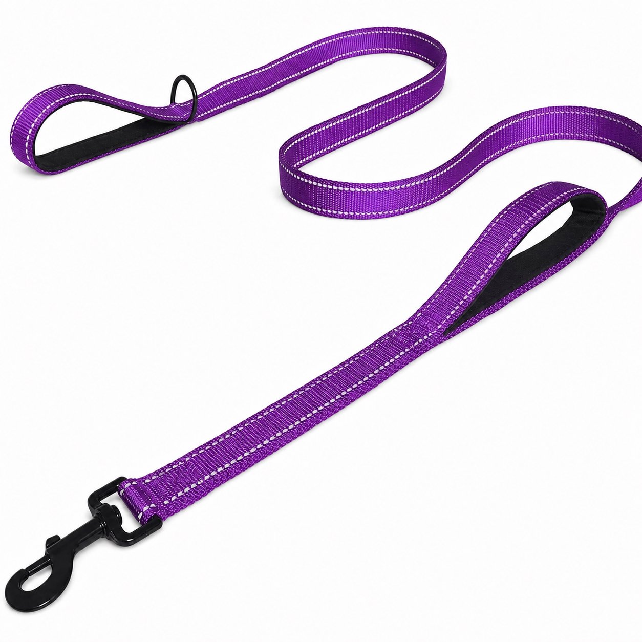 Cotton Rope Dog Chew Toy Assortment Padded Handle Reflective Stitched Dog Leash - Image 1