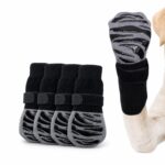 Non-Slip Adjustable Dog Socks with Zebra-Print Soles