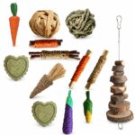 Natural Grass & Wood Hamster Chew Toy Set