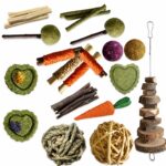 Natural Grass & Wood Hamster Chew Toy Set - Image 2