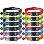 Reflective Cat Collar with Bell and Cat Face Buckle