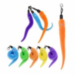 Plush Worm & Feather Interchangeable Cat Wand Toy Set - Image 2