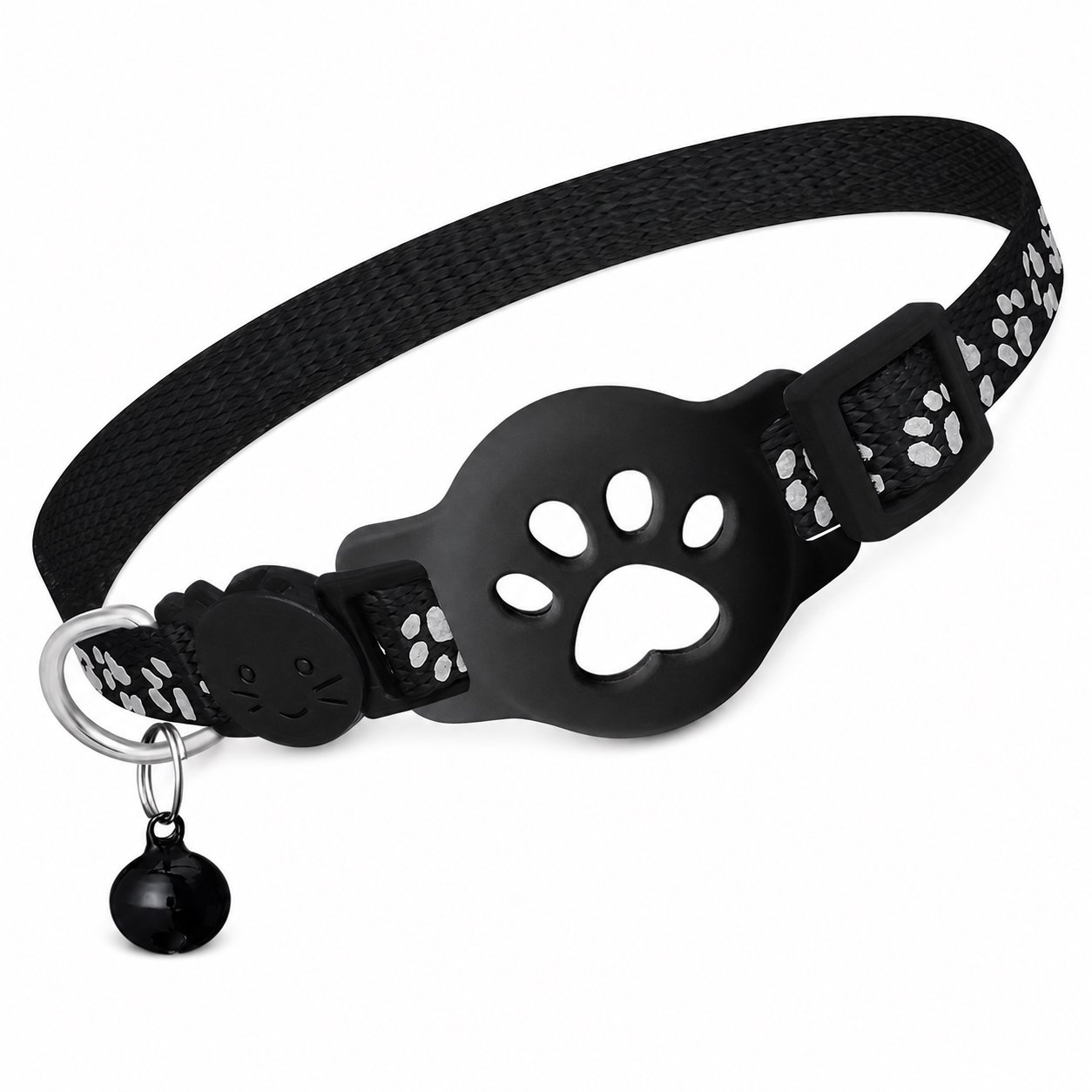 Apple Airtag Tracker Protective Case Paw Reflective Collar With Bell Cat Collar In Stock Paw-Shaped Nylon Adjustable Cat Collar - Image 1