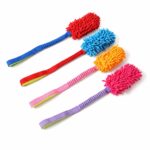 Colorful Fluffy Shaggy Head Dog Tug Toy