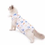 Cat Recovery Suit with Fish & Starfish Print - Image 2