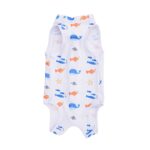 Cat Recovery Suit with Fish & Starfish Print - Image 4