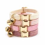Velvet Cat Bell Collar with Gold Buckle - Image 3