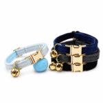 Velvet Cat Bell Collar with Gold Buckle - Image 5