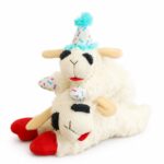 Soft Plush Sheep Dog Toy with Squeaker and Party Hat - Image 2