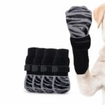 Zebra-Striped Non-Slip Dog Socks with Velcro Strap - Image 3