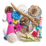 Natural Wood & Coconut Bird Foraging Toy Box - Image 3