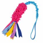 Colorful Polyester Plush Tug Toy with Elastic Handle - Image 2
