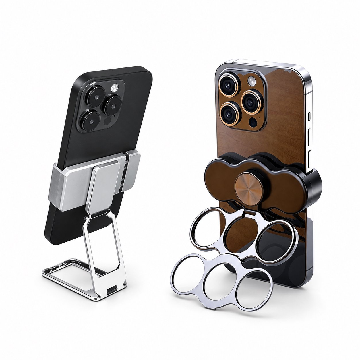 Cotton Rope Dog Chew Toy Assortment Three-Finger Grip Phone Stand with Foldable Metal Base - Image 1