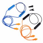 Blue Braided Cord Bluetooth Earplugs with Foam Tips - Image 4