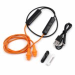 Blue Braided Cord Bluetooth Earplugs with Foam Tips - Image 5