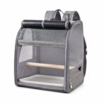 Portable Bird Backpack Carrier with Transparent Front and Perch - Image 3