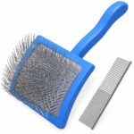 Blue Handle Metal Pin Dog Comb Brush with Detangling Comb
