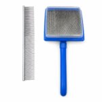 Blue Handle Metal Pin Dog Comb Brush with Detangling Comb - Image 4