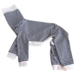 Full-Body Striped Cotton Dog Pajamas - Image 5