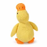 Textured Plush Duck Dog Toy with Orange Accents