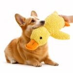 Textured Plush Duck Dog Toy with Orange Accents - Image 3