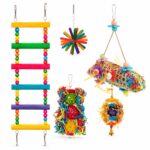 6-Piece Colorful Hanging Bird Toy Set with Paper, Rope, and Beads - Image 3