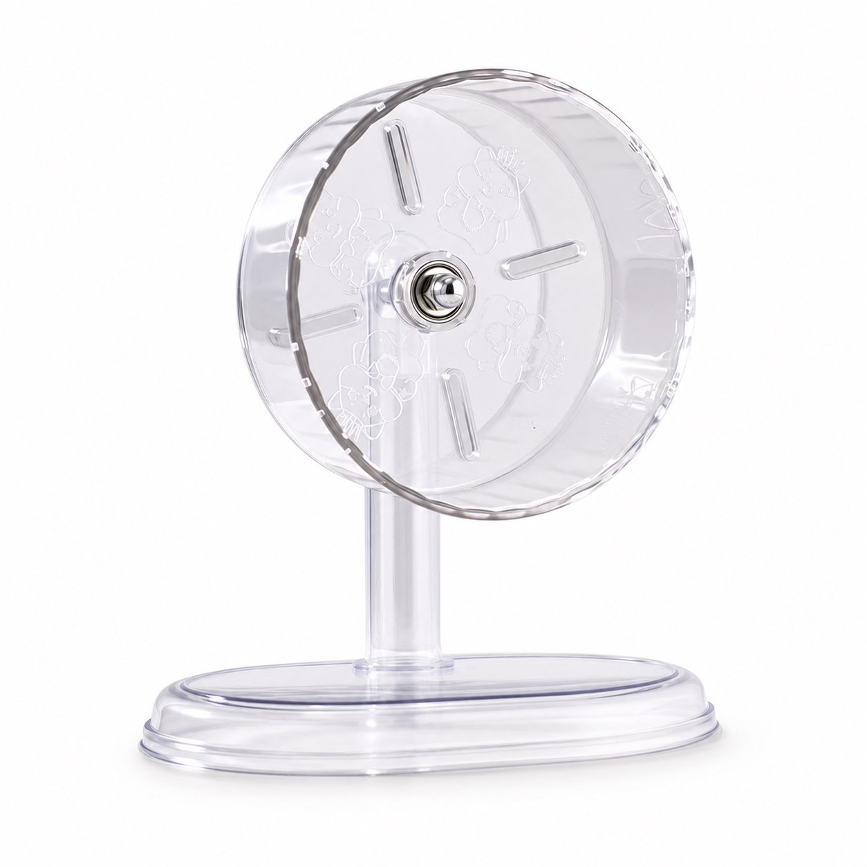 Hamster Running Wheel Super Quiet Roller Toy Holder Golden Bear Pet Supplies Running Ball Landscape Toy Clear Plastic Hamster Running Wheel with Ridged Surface - Image 1